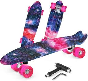 img 4 attached to 🛹 Beleev Skateboards for Kids Ages 6-12: Best 22-Inch Cruiser Skateboard for Girls, Boys, Teens, and Adults - Classic Mini Skateboard with Non-Slip Fishtail Deck