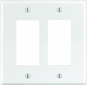 img 1 attached to 🔌 Leviton PJ262-W 2-Gang Decora/GFCI Decora Wallplate: Midway Size, White - Perfect Fit and Aesthetic Appeal