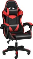 red/black yssoa racing office computer ergonomic video game chair - no footrest included логотип