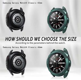 img 1 attached to 🎁 3-in-1 Kakurookie Watch Cover Accessories Set for Samsung Galaxy Watch 4 Classic 42mm - Green, TPU Bumper Case, Bezel Ring, 2 Tempered Glass Screen Protector Films