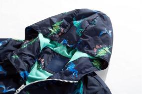 img 1 attached to TLAENSON Waterproof Dinosaur Rain Jacket - Lightweight Hooded Windbreaker for Boys and Girls