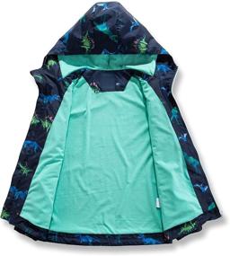 img 2 attached to TLAENSON Waterproof Dinosaur Rain Jacket - Lightweight Hooded Windbreaker for Boys and Girls