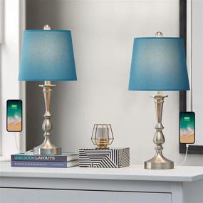 img 3 attached to Oneach USB Table Lamp Set Of 2 22