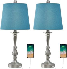 img 1 attached to Oneach USB Table Lamp Set Of 2 22