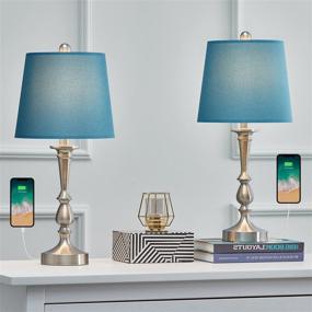 img 4 attached to Oneach USB Table Lamp Set Of 2 22