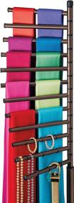 img 3 attached to Bronze Lynk Floor Standing Pivoting 🗂️ Accessory Organizer Rack for Scarves, Belts, and Jewelry