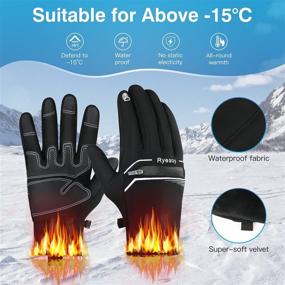 img 3 attached to 🧤 Ryesoy Winter Gloves with Touchscreen Fingers for Men and Women - Warm, Insulated, and Anti-Slip for Cycling, Running, and Outdoor Work