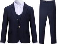 👔 boys tuxedo suit formal dress: premium 3-piece blazer, vest & pants set for wedding logo