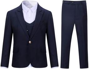 img 4 attached to 👔 Boys Tuxedo Suit Formal Dress: Premium 3-Piece Blazer, Vest & Pants Set for Wedding