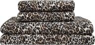 🐆 zara leopard queen microfiber sheet set - elite home products, 90 gsm, whimsical print, deep-pocketed logo