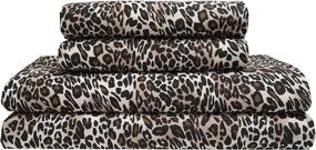 img 3 attached to 🐆 Zara Leopard Queen Microfiber Sheet Set - Elite Home Products, 90 GSM, Whimsical Print, Deep-Pocketed