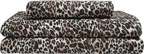 img 2 attached to 🐆 Zara Leopard Queen Microfiber Sheet Set - Elite Home Products, 90 GSM, Whimsical Print, Deep-Pocketed