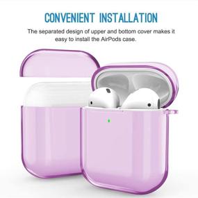 img 2 attached to 🔮 Чехол для AirPods Valkit Clear с карабином - Мягкий защитный чехол из TPU, стойкий к ударам, для девочек, женщин, мужчин - Совместим с чехлом для зарядки Apple AirPods 2 и 1 - Прозрачный фиолетовый