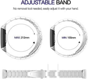 img 2 attached to 💪 Регулируемые металлические ремешки WOCOOL для часов Charge 3 - премиум заменяемый ремешок с идеальной посадкой для аксессуаров Charge 3