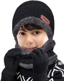 img 3 attached to 🧢 Warm up your Kids this Winter with MAYLISACC's Knitted Hat and Neck Warmer Set for Ages 5-10