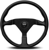 🔴 momo mcl35bk1b steering wheel (monte carlo 350 leather black stitch), enhanced seo, 1 pack logo