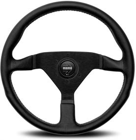 img 1 attached to 🔴 Momo MCL35BK1B Steering Wheel (Monte Carlo 350 Leather Black Stitch), Enhanced SEO, 1 Pack