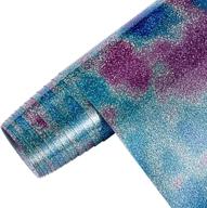 mabende tie dye glitter heat transfer vinyl 10x7 ft, camo sparkle iron on htv roll for t-shirts, compatible with cricut, silhouette, and cameo cutters - camouflage blue purple logo