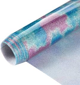 img 3 attached to Mabende Tie Dye Glitter Heat Transfer Vinyl 10x7 FT, Camo Sparkle Iron On HTV Roll for T-Shirts, Compatible with Cricut, Silhouette, and Cameo Cutters - Camouflage Blue Purple