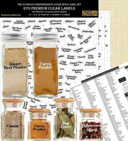 img 4 attached to Ultimate Spice Label System by KITCHEN ALMIGHTY: 670 Labels - 498 Preprinted Bold Cursive Spice Names + 96 Customizable Blank Labels for Organized Spice Jar Storage