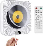🎵 portable wall mountable cd player with bluetooth, hifi speakers, dust cover, led screen, fm radio, usb mp3 music player, 3.5mm jack, pulling-switch, remote control logo