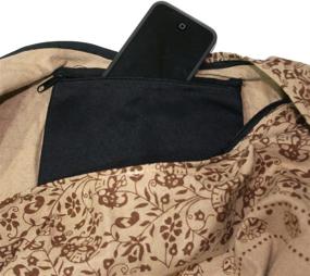 img 1 attached to 👜 Сумка ручной работы XL светло-коричневого цвета с тайским слоном для хиппи: кросс-боди сумка с молнией