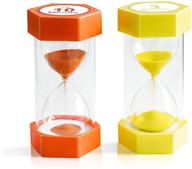 ⏳ xinbaohong sand timer set - 3 minute yellow & 10 minute orange hourglass sand timers for kids, classroom, home, office, and kitchen use logo