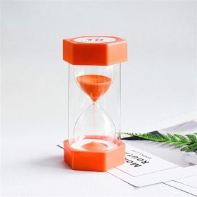 img 1 attached to ⏳ XINBAOHONG Sand Timer Set - 3 Minute Yellow & 10 Minute Orange Hourglass Sand Timers for Kids, Classroom, Home, Office, and Kitchen Use