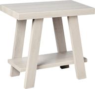 roundhill furniture athens modern wooden shelf side table in white logo