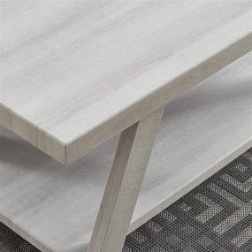 img 2 attached to Roundhill Furniture Athens Modern Wooden Shelf Side Table in White