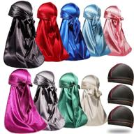 🌊 achieve perfect 360 waves with forcewave silky durags: a set of 12 satin durags for men and women logo