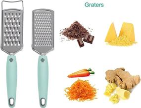 img 2 attached to 🔪 Kitchen Set of 4 Stainless Steel Vegetable Peelers and Graters - Sharp Tools for Potatoes, Fruits, and Veggies