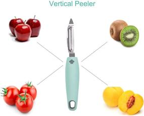 img 1 attached to 🔪 Kitchen Set of 4 Stainless Steel Vegetable Peelers and Graters - Sharp Tools for Potatoes, Fruits, and Veggies