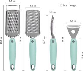 img 3 attached to 🔪 Kitchen Set of 4 Stainless Steel Vegetable Peelers and Graters - Sharp Tools for Potatoes, Fruits, and Veggies