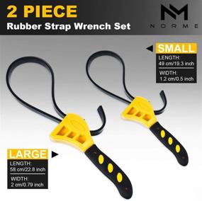 img 3 attached to 🔧 Adjustable Rubber Strap Wrench for Mechanics, Plumbers, Home Kitchen - Ideal for Opening Jars, Oil Filters, Pipes (Yellow)