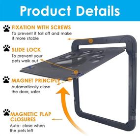img 3 attached to 🏠 Companet Pet Door with Magnetic Flap & Automatic Lockable - Sliding Screen Door for Small/Medium Dogs and Cats