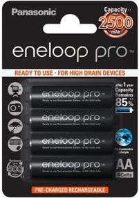 img 4 attached to High Capacity Panasonic BK-3HCCE4BE Eneloop Pro AA Ni-MH Pre-Charged Rechargeable Batteries (Pack of 4)