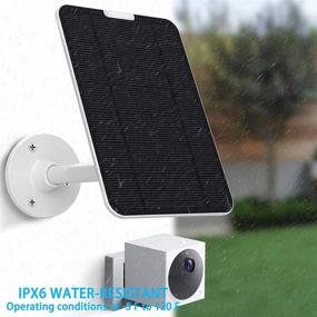 img 1 attached to 🔋 Солнечная панель совместимая с камерой Wyze Cam Outdoor 2021 (3 шт.) - в комплекте крепление к стене и кабель питания длиной 13,1 фута (не совместима с V3/V2/Pan)