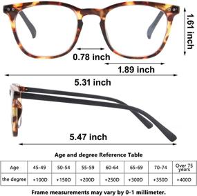 img 2 attached to 👓 PADISAE Lightweight Reading Glasses for Women and Men - 4 Pack of Stylish Tortoise Eyeglasses with Spring Hinges