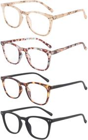 img 3 attached to 👓 PADISAE Lightweight Reading Glasses for Women and Men - 4 Pack of Stylish Tortoise Eyeglasses with Spring Hinges