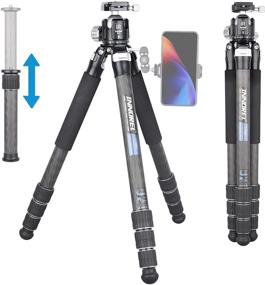 img 4 attached to 📷 INNOREL CT85C Carbon Fiber Tripod: Professional Portable DSLR Camera Stand with 360° Panoramic Ballhead, 55lbs Load Capacity