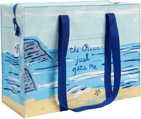 img 4 attached to Blue Q Shoulder Tote: The Ultimate Ocean-inspired Carry-Everywhere Bag with Zipper & Exterior Pocket