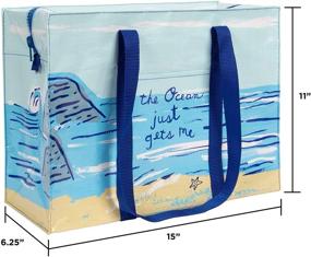 img 1 attached to Blue Q Shoulder Tote: The Ultimate Ocean-inspired Carry-Everywhere Bag with Zipper & Exterior Pocket