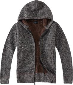 img 4 attached to 🧥 Stay Cozy in Style: Gioberti Boy's Knitted Cardigan Sweater with Hoody and Sherpa Lining