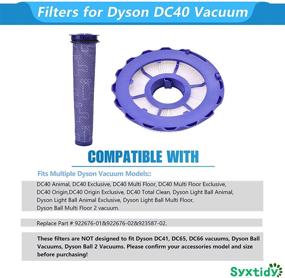 img 3 attached to 🧹 Washable Pre-Filter Kit with Replacement HEPA Post Filters for Dyson DC40 Vacuum - Fits Multi Floor and Animal Models - Replaces Part #923587-02 and 922676-01