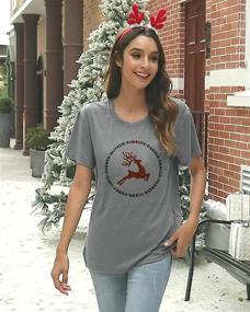 img 1 attached to 🎄 Merry Christmas Tree Women's Holiday T-Shirt - Funny Reindeer Long Sleeve Tees Tops Baseball Tee