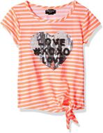 👚 xoxo printed stripe knit short sleeve top for girls logo