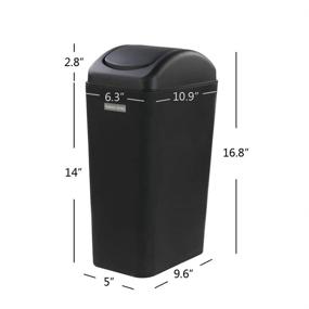 img 3 attached to 🗑️ 14L Black Swing Kitchen Garbage Bin by Farmoon: Slim Trash Can - Optimize Your Search