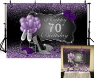 mehofoto black purple silver high heels champagne woman purple rose balloons 70th happy birthday party banner photography backdrops 8x6ft логотип