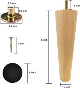 img 2 attached to Enhance Your Furniture with LIANGYUN 8 Inch Wood Furniture Legs: Stylish Replacement Legs for a Modern Home DIY Project